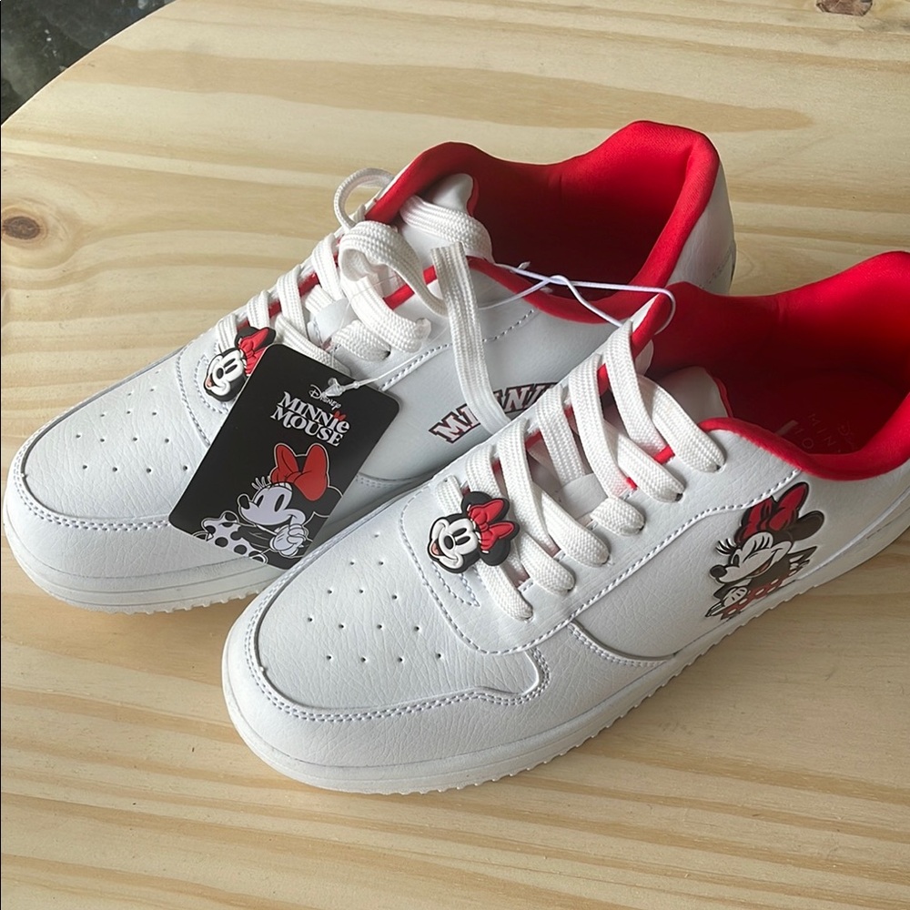 Disney White and Red Sneakers with Minnie Mouse Charm - Picture 4 of 10